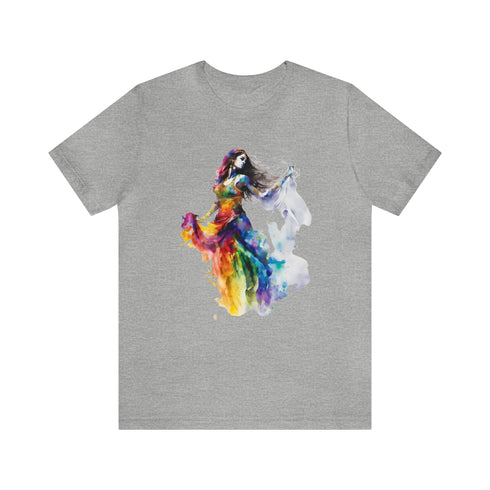 Rainbow Belly Dancer's Pose - Short Sleeve Tee Athletic Heather